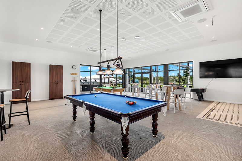Games room Commercial builder - Thyme Clubhouse, Eli Waters QLD